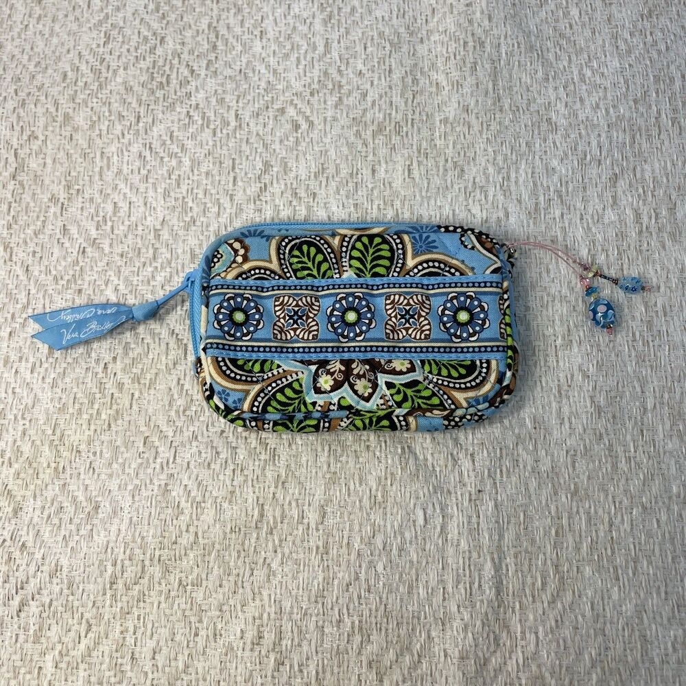 Vera Bradley Bali Blue Floral Quilted Zip Coin Purse